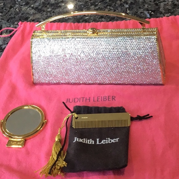 Beautiful Judith Lieber Clear Crystal-Gold Evening Purse(NWOT) - Picture 3 of 5
